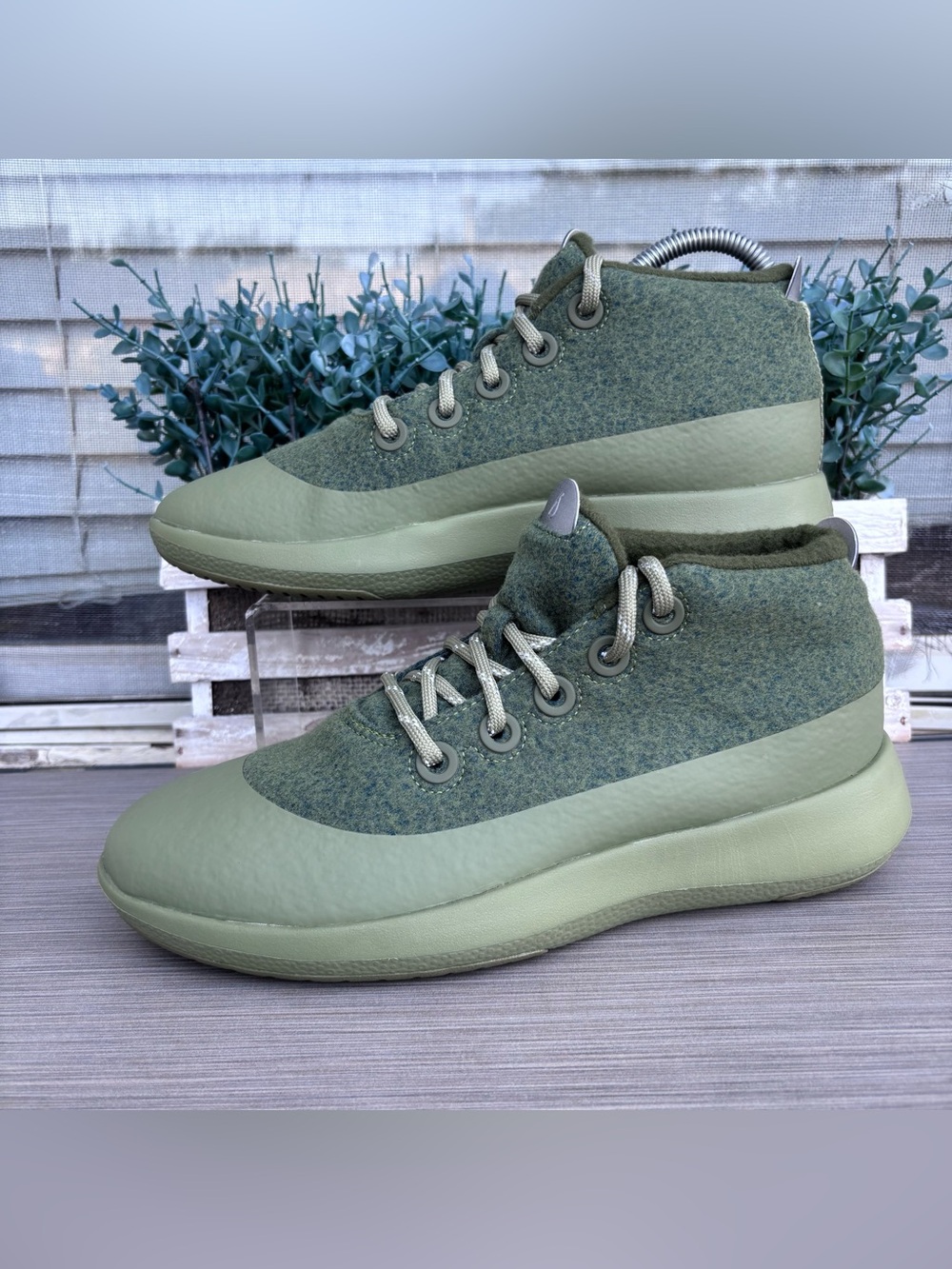 Allbirds Wool Runner-Up Mizzle Sneakers in a sage green color way